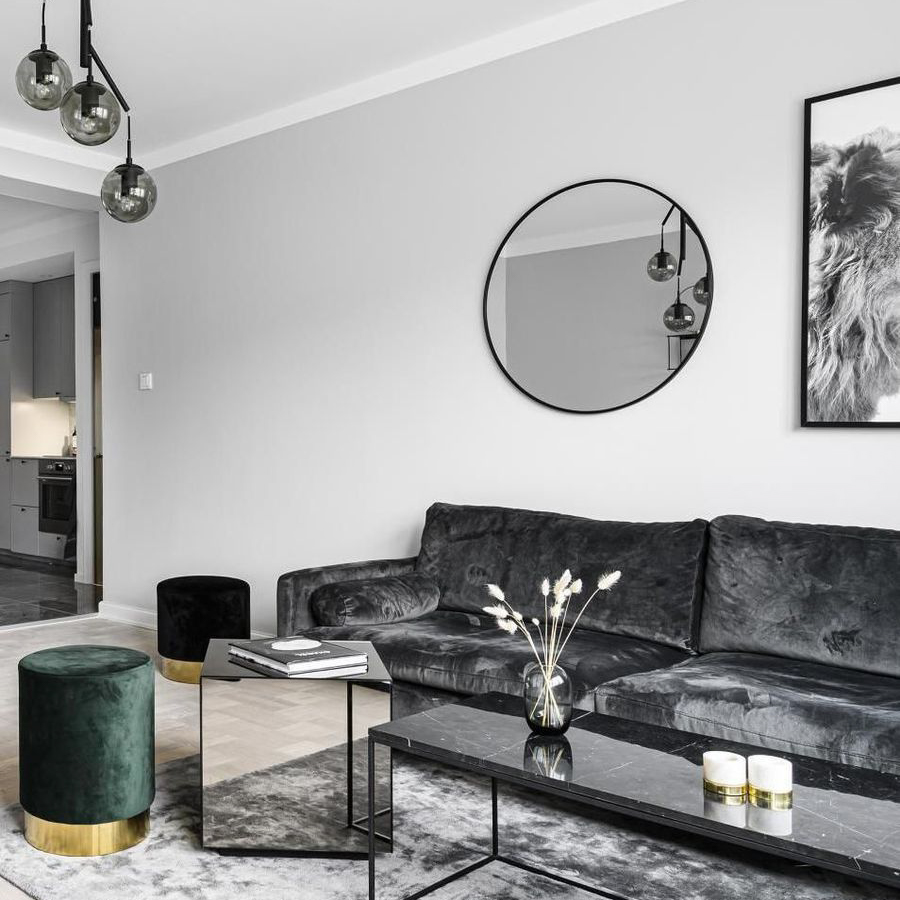Gray-Velvet-Sofa-in-Scandinavian-Living-Room-via-vaningen.se_