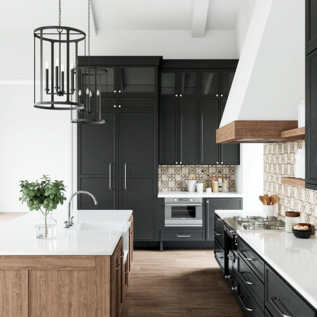 jackson-4-light-black-iron-lantern-over-a-kitchen-island-bench-1024x1024