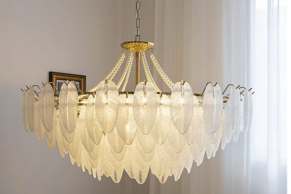 French Pearl Feather Lamps