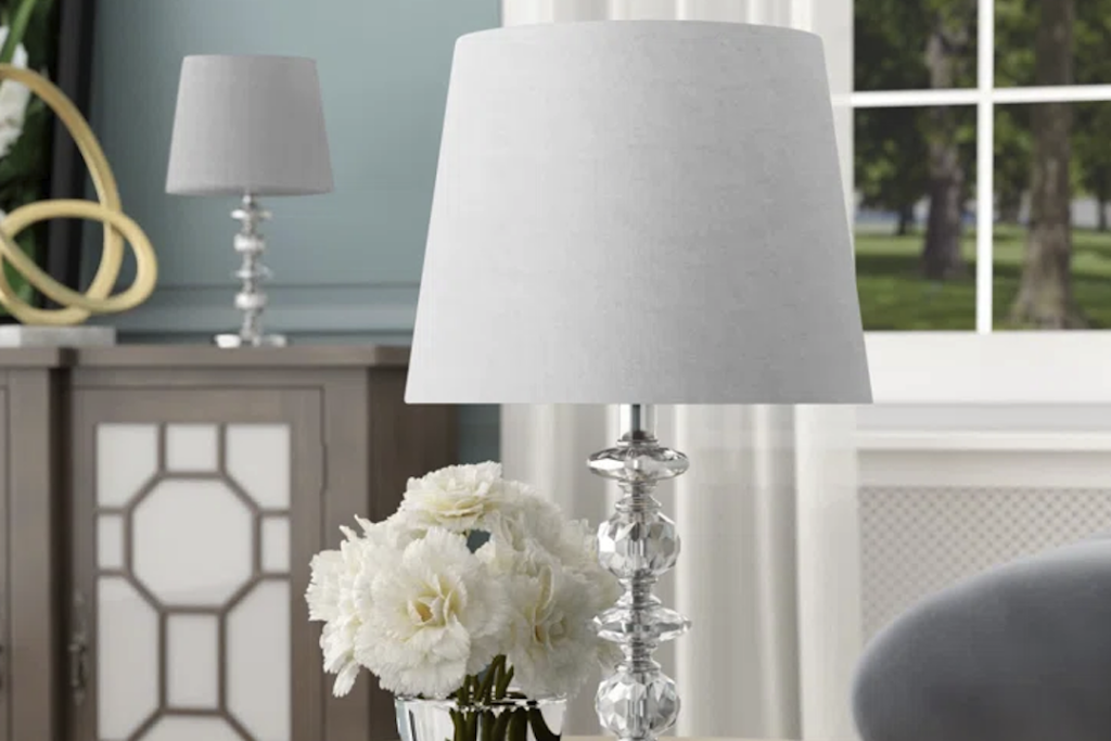 White Crystal Table Lamp