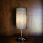 Photo charcoal linen shade lamp